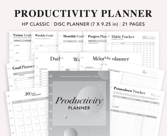Productivity Planner Bundle Printable, Happy Planner Insert, Time Management Planner, Work Planner, Project Tracker, HP Classic Refill PDF - Neweggv